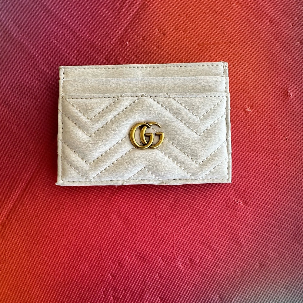 White Double G Card Holder